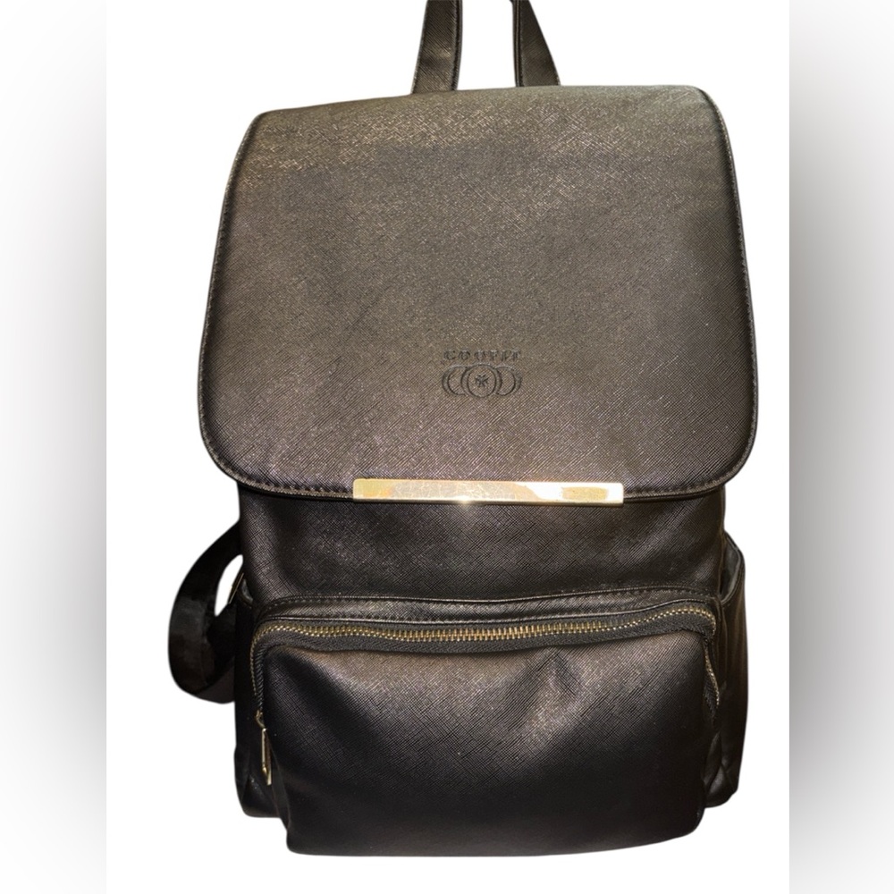 Coofit Elegant Black Backpack with Gold Details